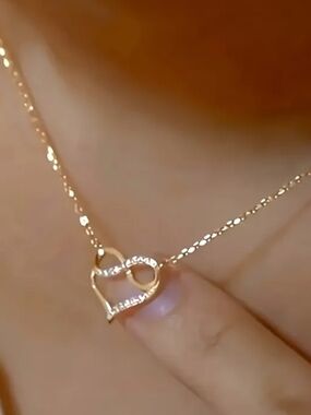 Dainty Gold double Heart necklace| Minimalist Layered Pendant| Cute Everyday